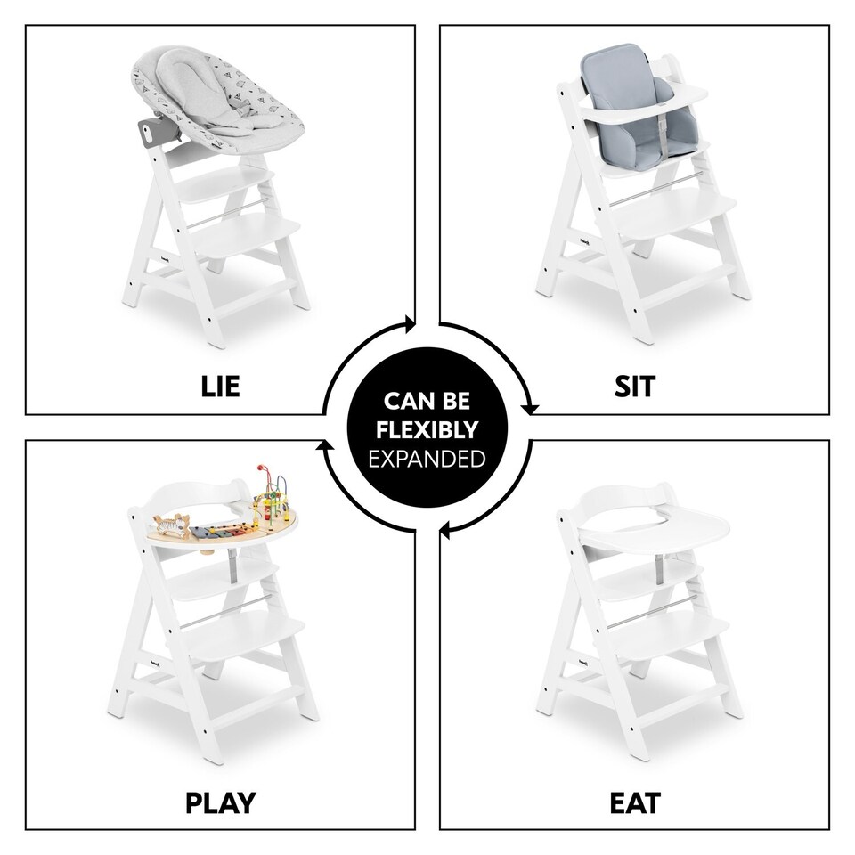 image 1 of Hauck Alpha+ Wooden Highchair - White