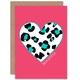 image 1 of Beautiful Pink Teal Leopard Quote Card