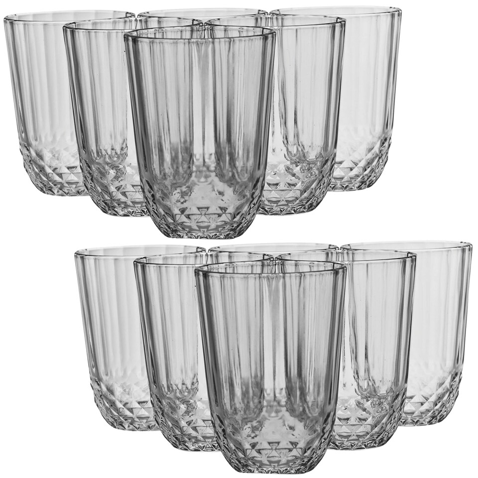 image 1 of Drinking Glasses Cocktail Water Juice Highball Tumblers Set 265ml | Clear | Clear | Set of 12