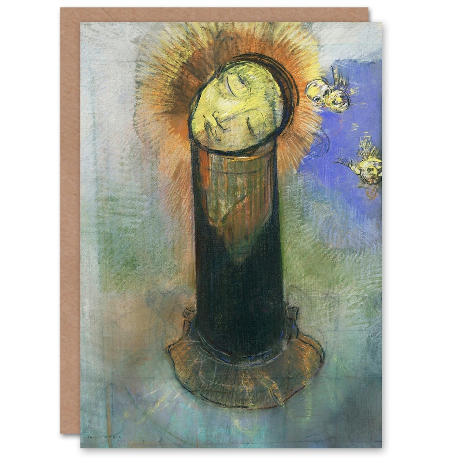 image 1 of Odilon Redon Art Card Head of John the Baptist on Pillar