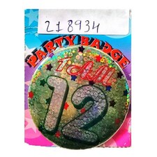 I Am 12 Giant Badge - Multicoloured - One Size
