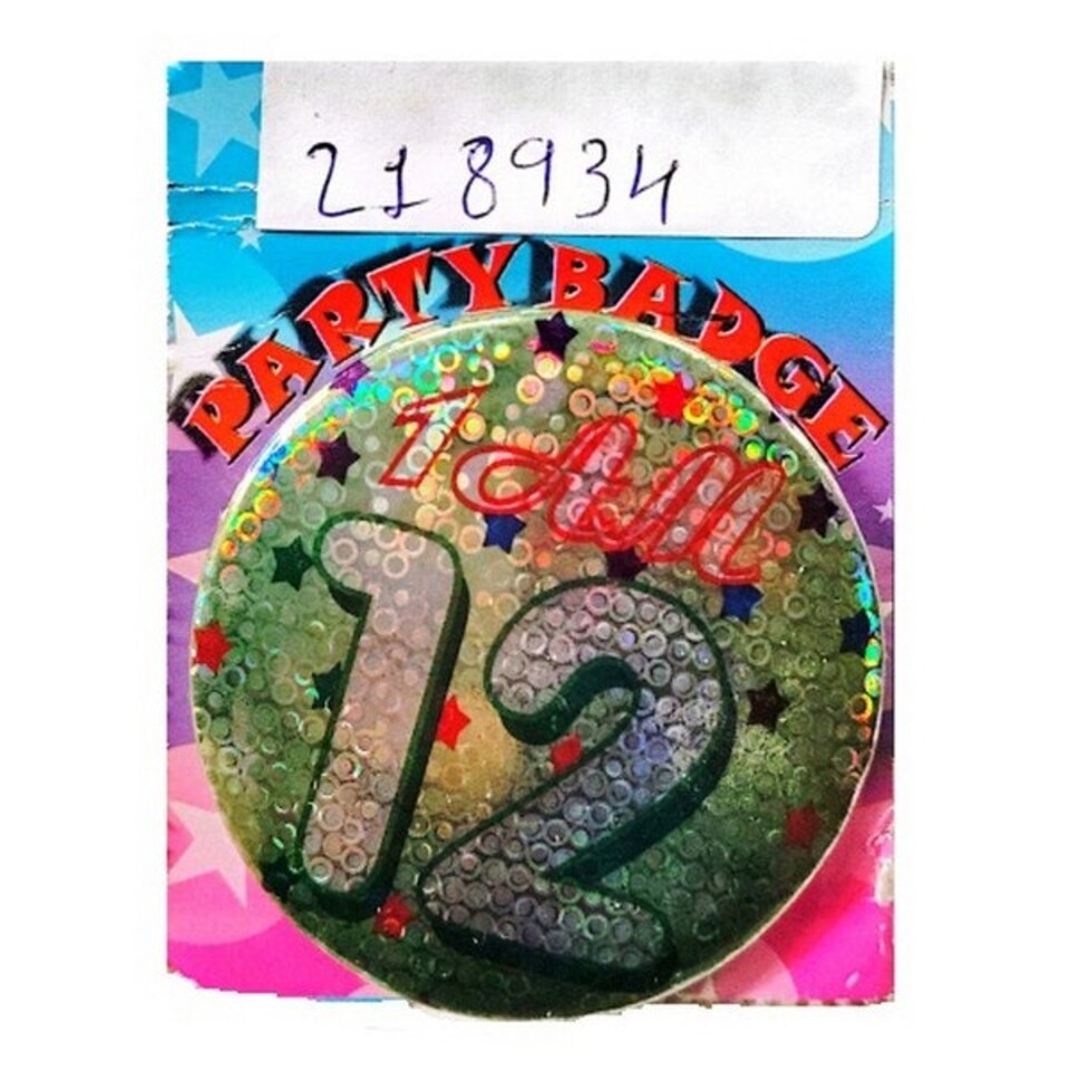 I Am 12 Giant Badge - Multicoloured - One Size