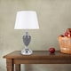 image 7 of First Choice Lighting Set of 2 Chrome and Grey Urn Table Lamps with White Shades Chrome | White
