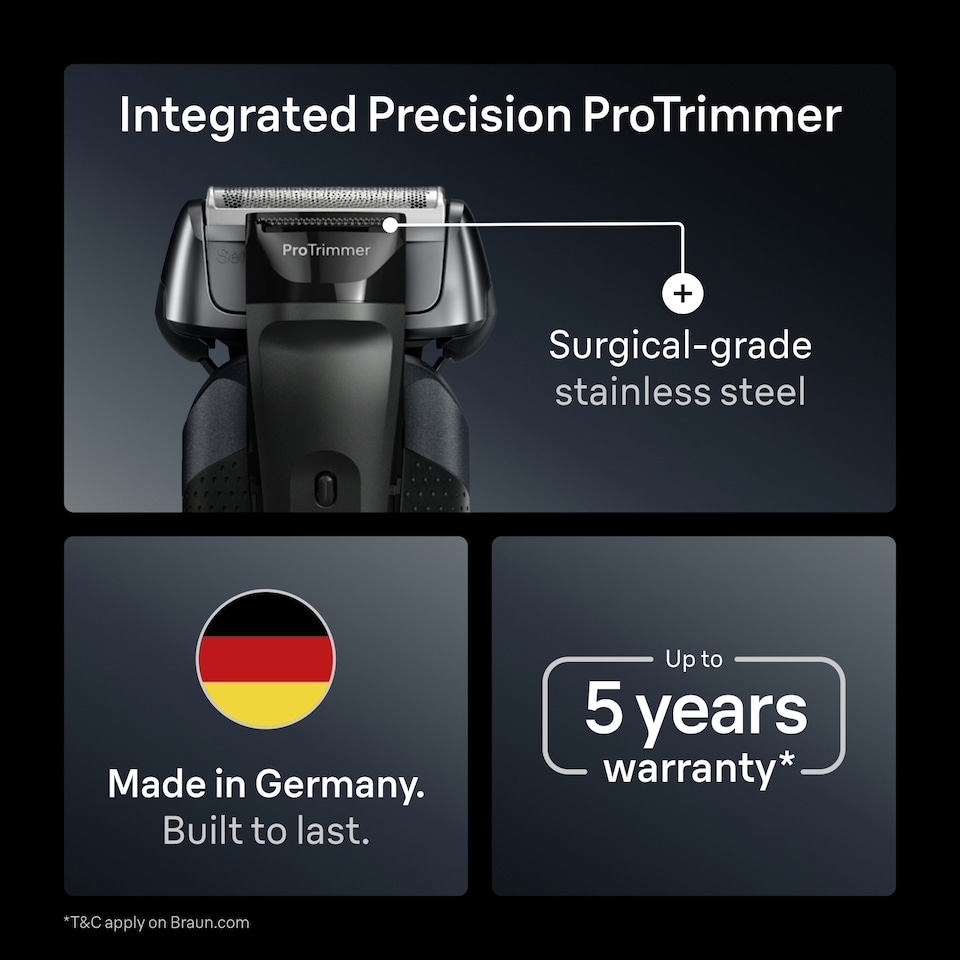 image 1 of Braun Series 8 Electric Shaver, SensoAdapt, SmartCare Center, 8663CC, Grey