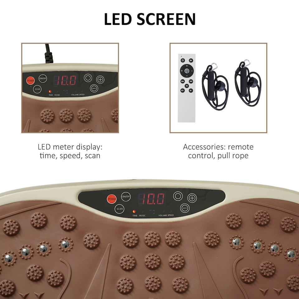 image 1 of HOMCOM Vibration Plate Machine Fitness Body Shaper Slim Trainer Home Gym