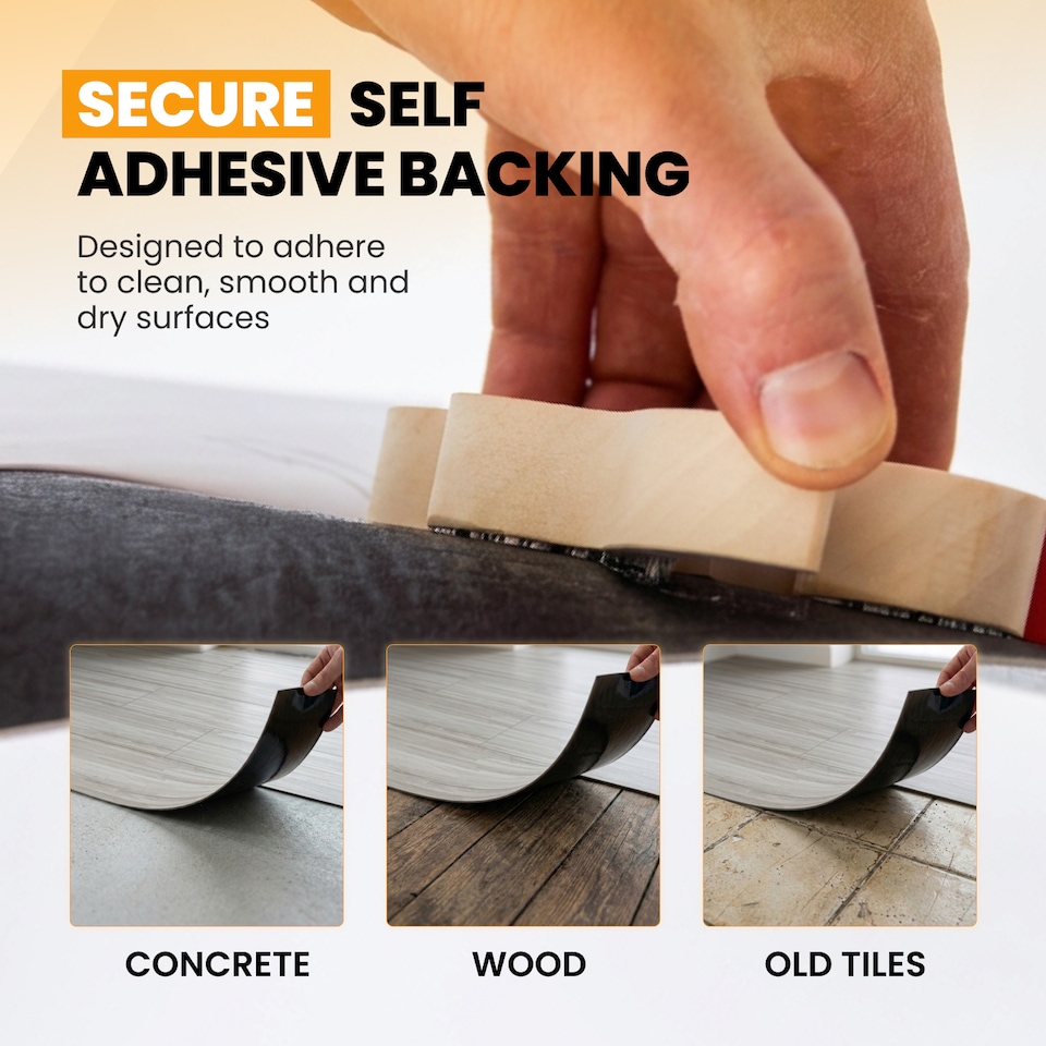 image 1 of Self Adhesive Floor Planks | 36x5.98in (91.4x15.2cm) Each | Peel & Stick Vinyl Flooring | Slatewood Flow Effect | Waterproof Tiles for Home DIY Floors | Brown | 1.39 sqm