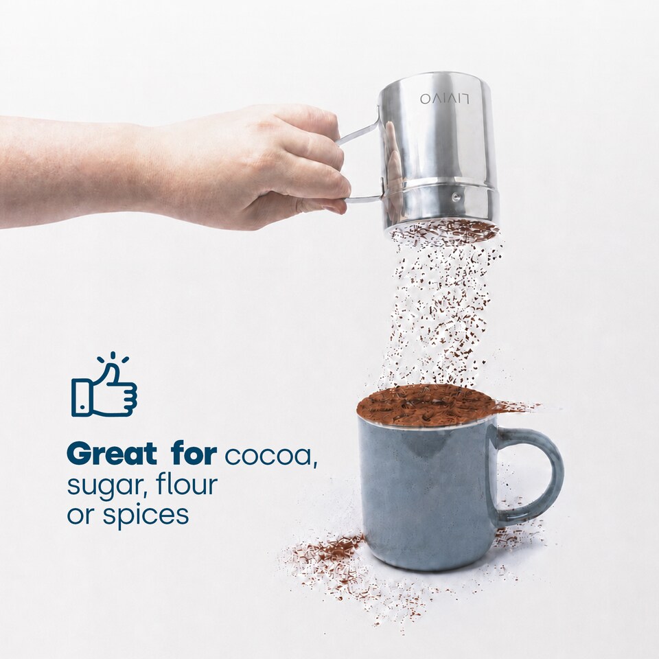 image 1 of LIVIVO Latte Art Stencil Kit with Cocoa and Sugar Duster