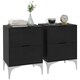 image 1 of HOMCOM Bedside Tables Set of 2 with 2 Drawers for Bedroom, Living Room, Black