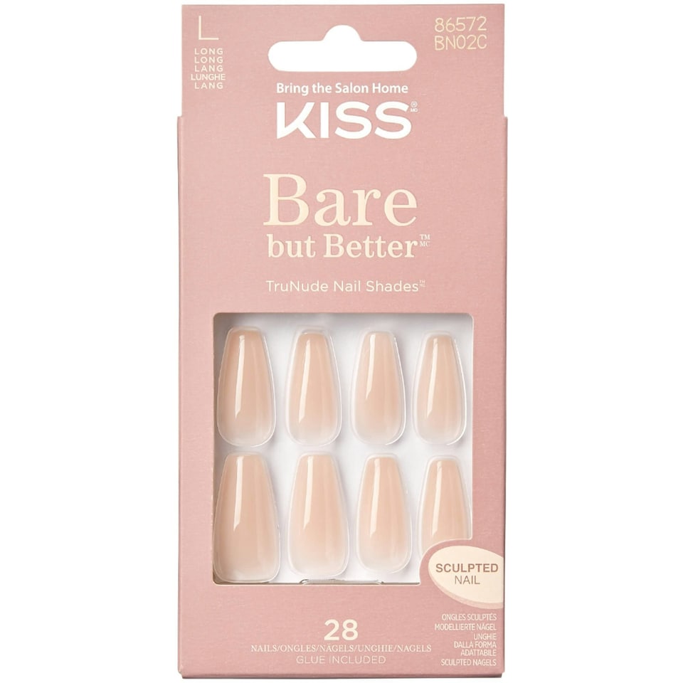 Kiss Bare But Better Nails Nude Drama (28 Nails & Adhesive 2g)