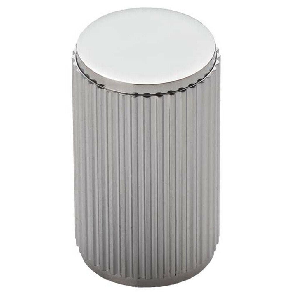 Loops Lined Cylindrical Cupboard Door Knob - 18mm Dia - Polished Chrome Cabinet Handle