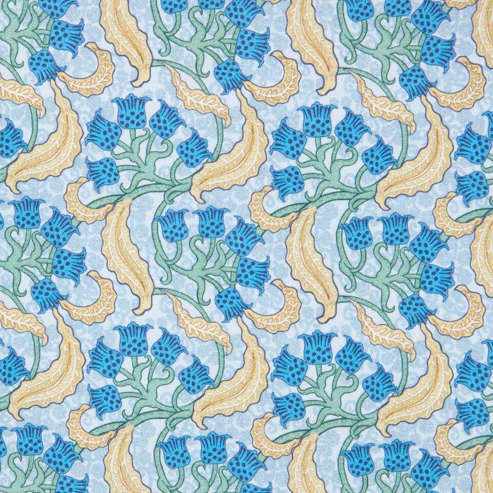 image 1 of Homescapes Set of 4 Art Deco Fat Quarters Fabric Bundles - Blue Palette Multi