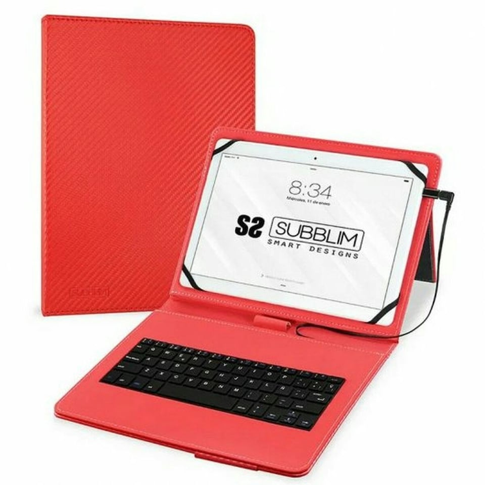 image 1 of Case for Tablet and Keyboard Subblim SUB-KT1-USB002 Red Spanish Qwerty N/A | N/A | One Size