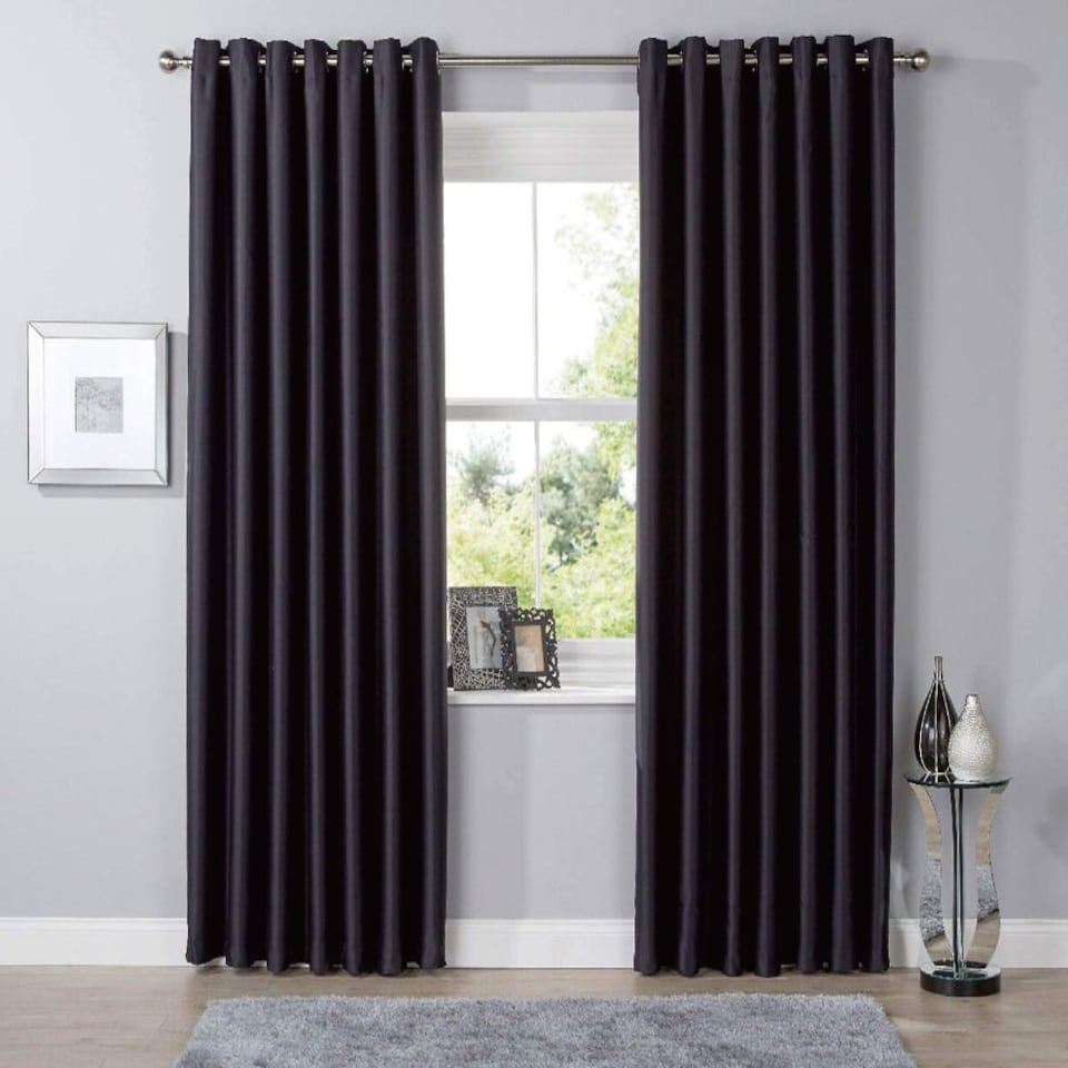 Blackout Curtains in Black, 167cm x 137cm | Black | Black