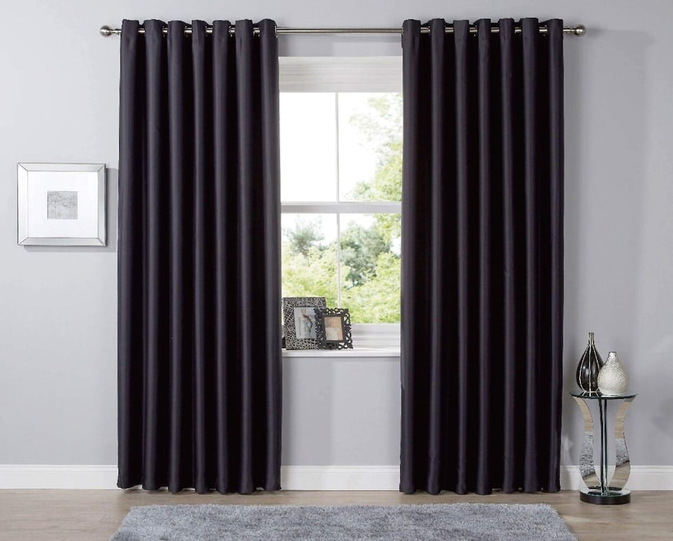 Blackout Curtains in Black, 167cm x 137cm | Black | Black