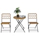 image 1 of Outsunny 3 PCS Folding Rattan Wicker Bistro Set, Coffee Table Set