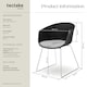 image 6 of Dining Chair Logart - plastic seat, padded, continuous arm and backrest - Set of 2 Black | Black/Chrome