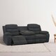 image 1 of Boston 3 Seater Fabric Manual Recliner Sofa (Grey)