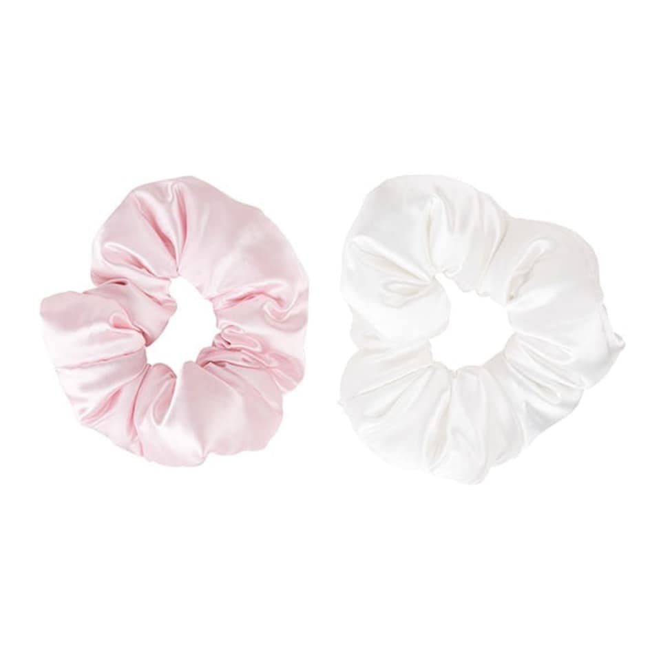 image 1 of Brushworks Large Cloud Scrunchies - Pink & White (2 pack)