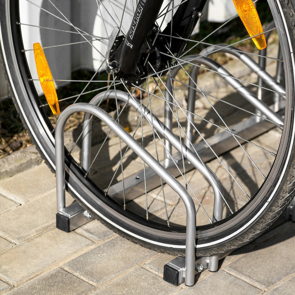 image 1 of Bike Rack, for ground or wall-mounting - for 3 Bikes