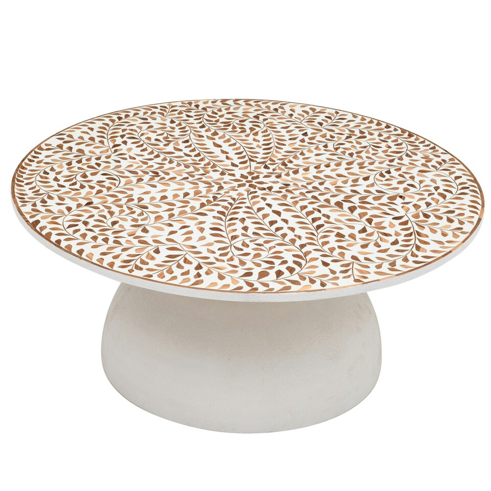 image 1 of Malda Mango Wooden Round Coffee Table Brown