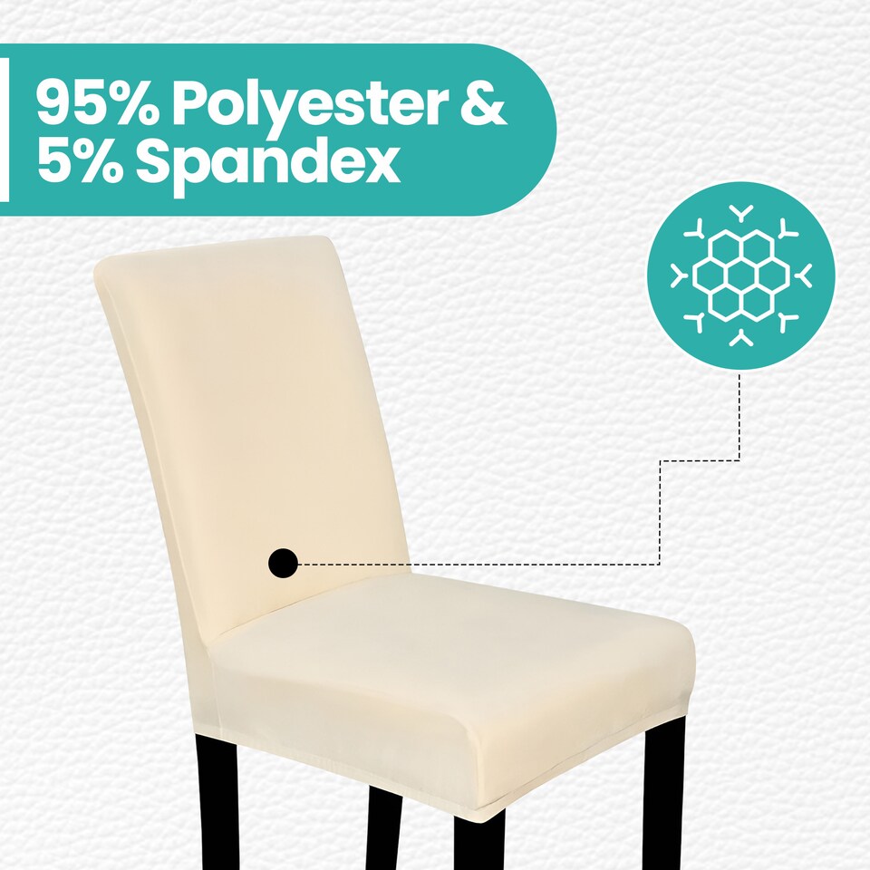 image 1 of Velvet Dining Chair Covers, Spandex High-Back Chair Slipcovers - 220GSM