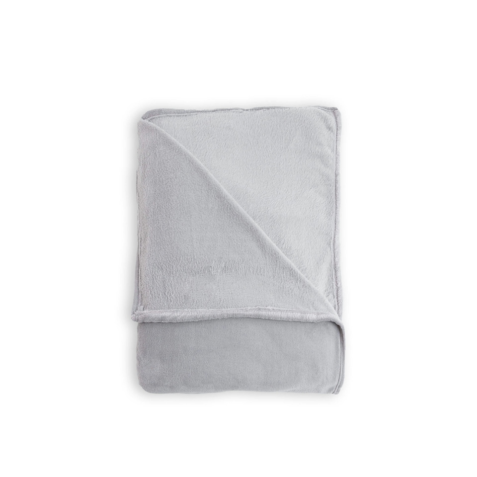image 1 of BHS Microfleece Throw | Silver | Silver | 1