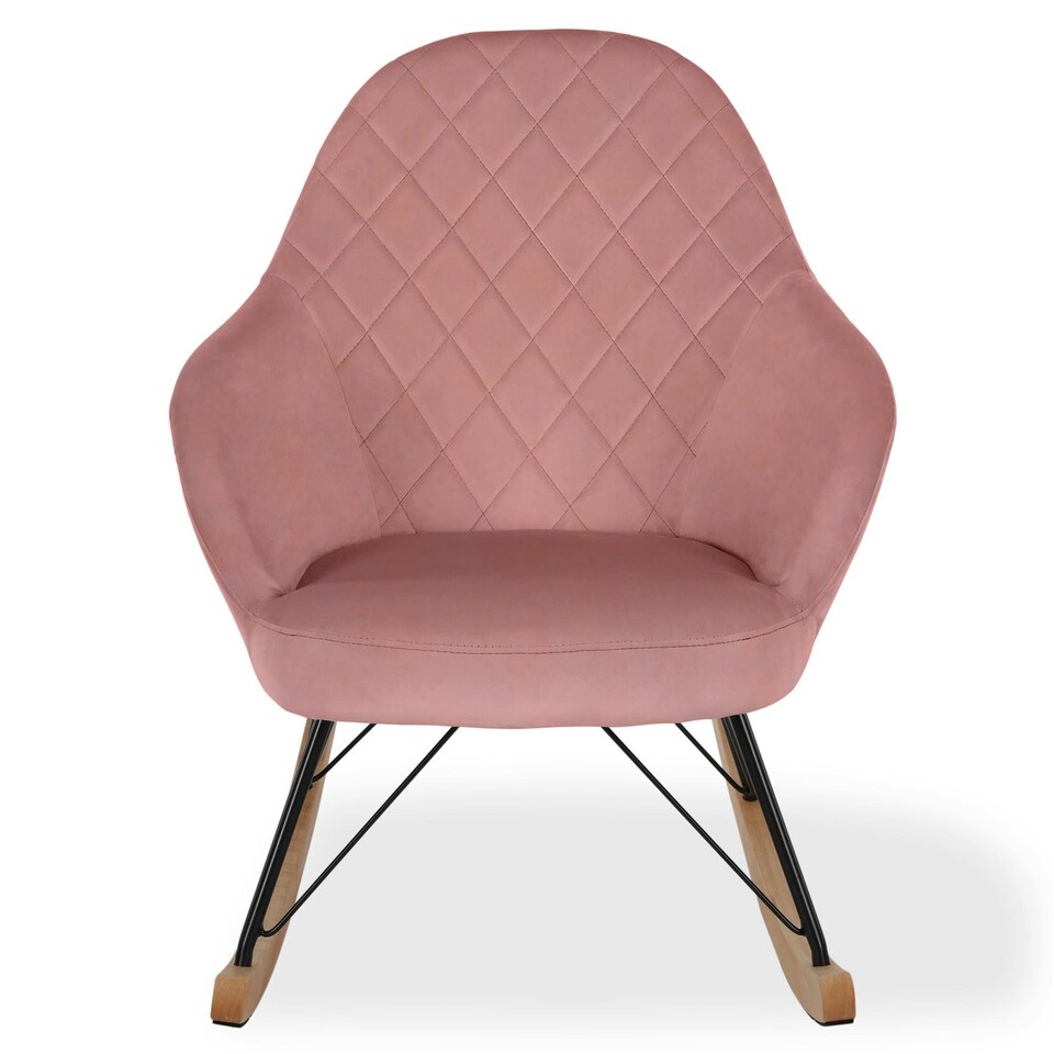 image 1 of Dahlia Rocking Chair with Pink Velvet