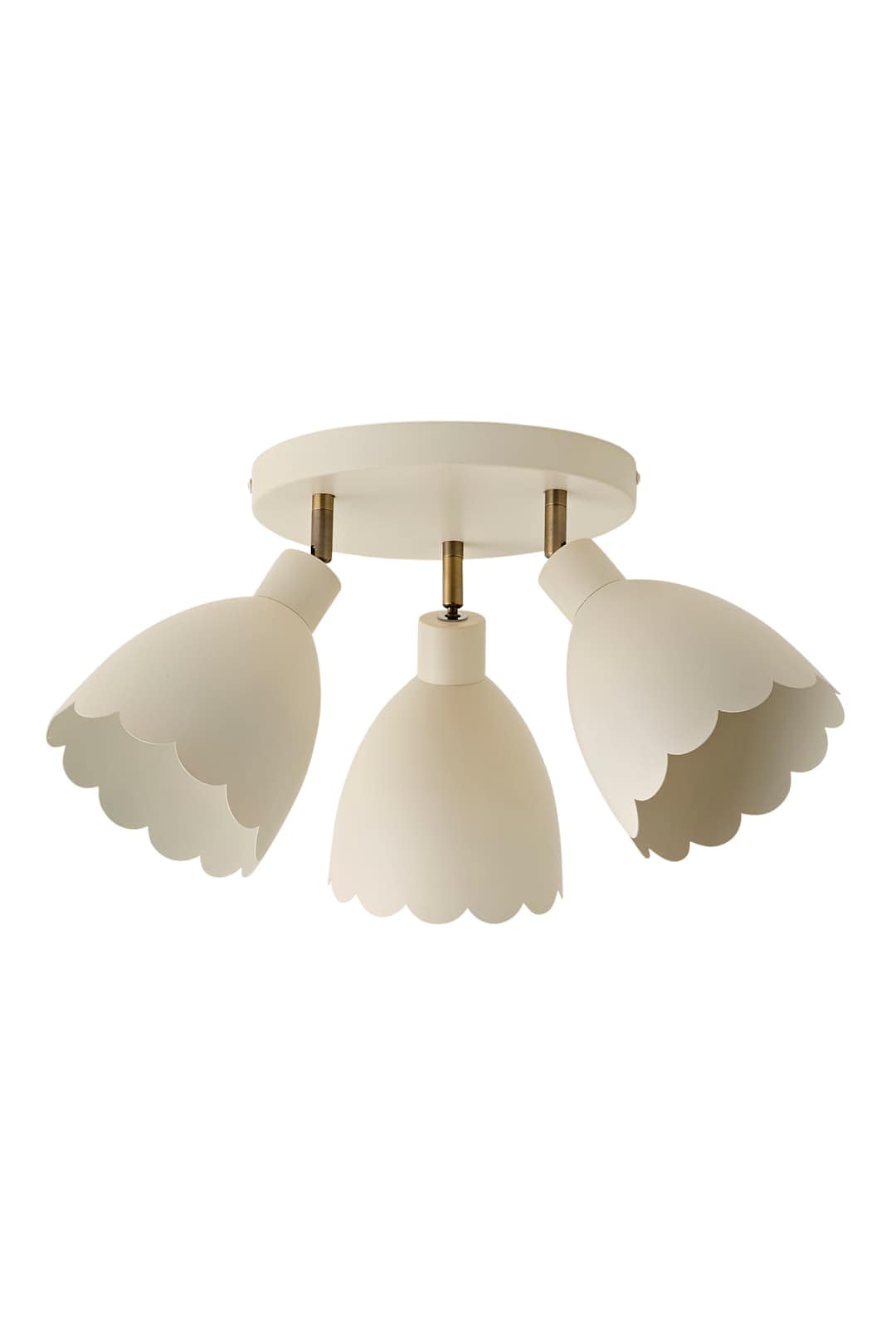 ValueLights Millie Metal Flower Style Scallop Adjustable Spotlight Ceiling Light in Cream