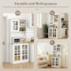 image 10 of HOMCOM 72" Kitchen Solid Storage Sideboard Cabinet with Glass Door, White