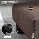 image 4 of HOMCOM Chic Linen Fabric Footstool Ottoman Cube with 4 Plastic Legs Brown