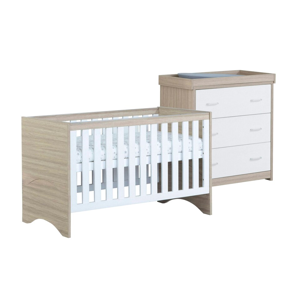 image 1 of Babymore Veni 2 Piece Room Set - Oak White