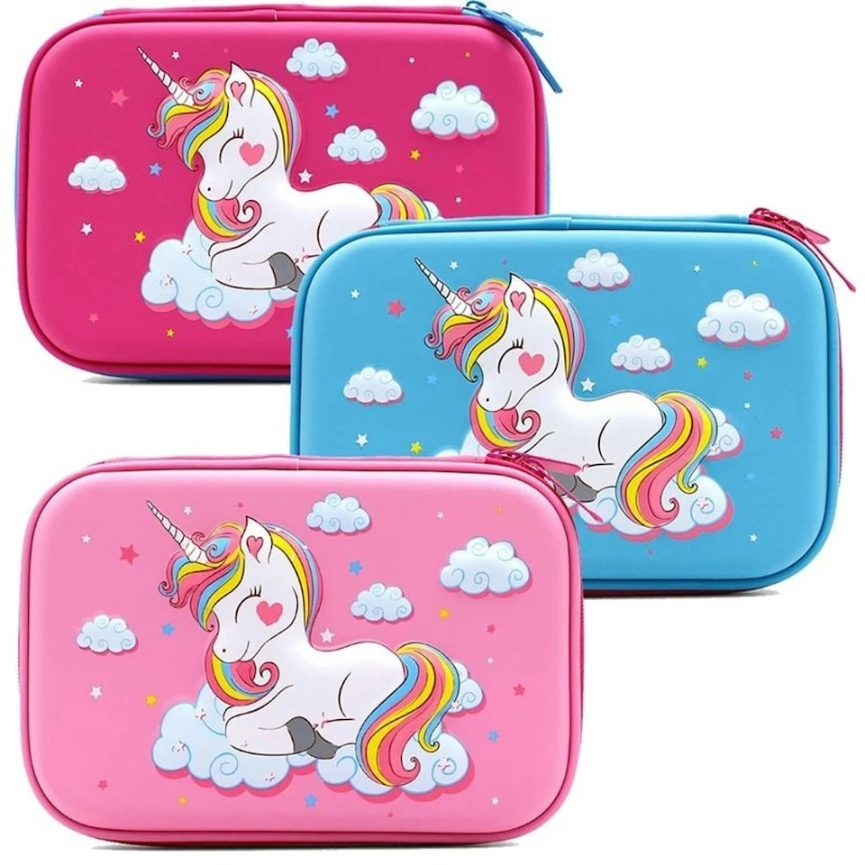image 1 of Unicorn Design 3D Embossed Pencil Case