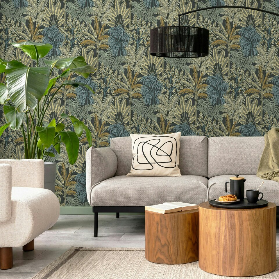 image 1 of Superfresco Easy Intrigue Midnight Wallpaper Black | Black