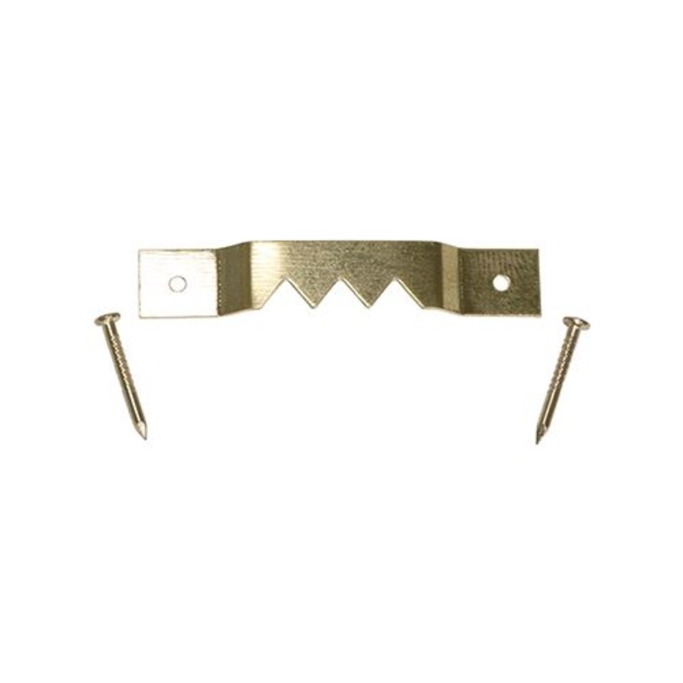 image 1 of Timco - Mixed Sawtooth Hangers and Nails - Electro Brass (Size 41mm & 63mm - 15 Pieces)