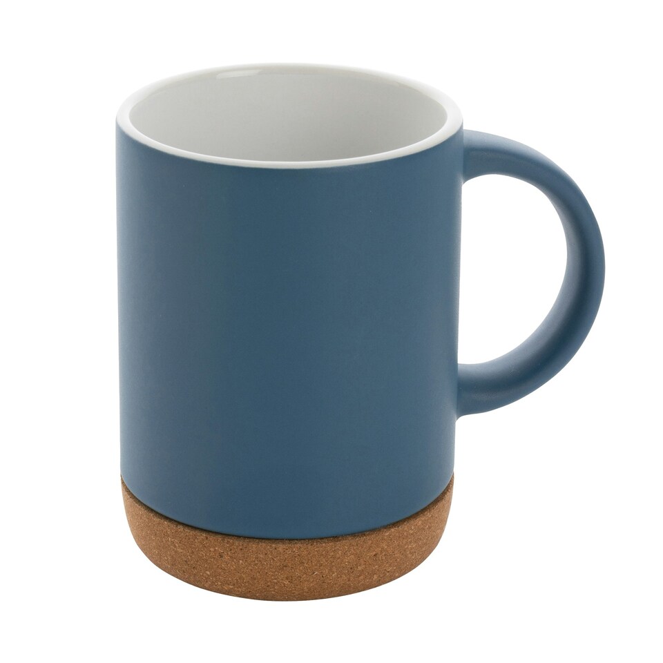 image 1 of XD Collection Cork Ceramic 280ml Mug - Blue/White - One Size