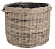 image 2 of Large Rope Handled Rattan Round Planter with Plastic Lining