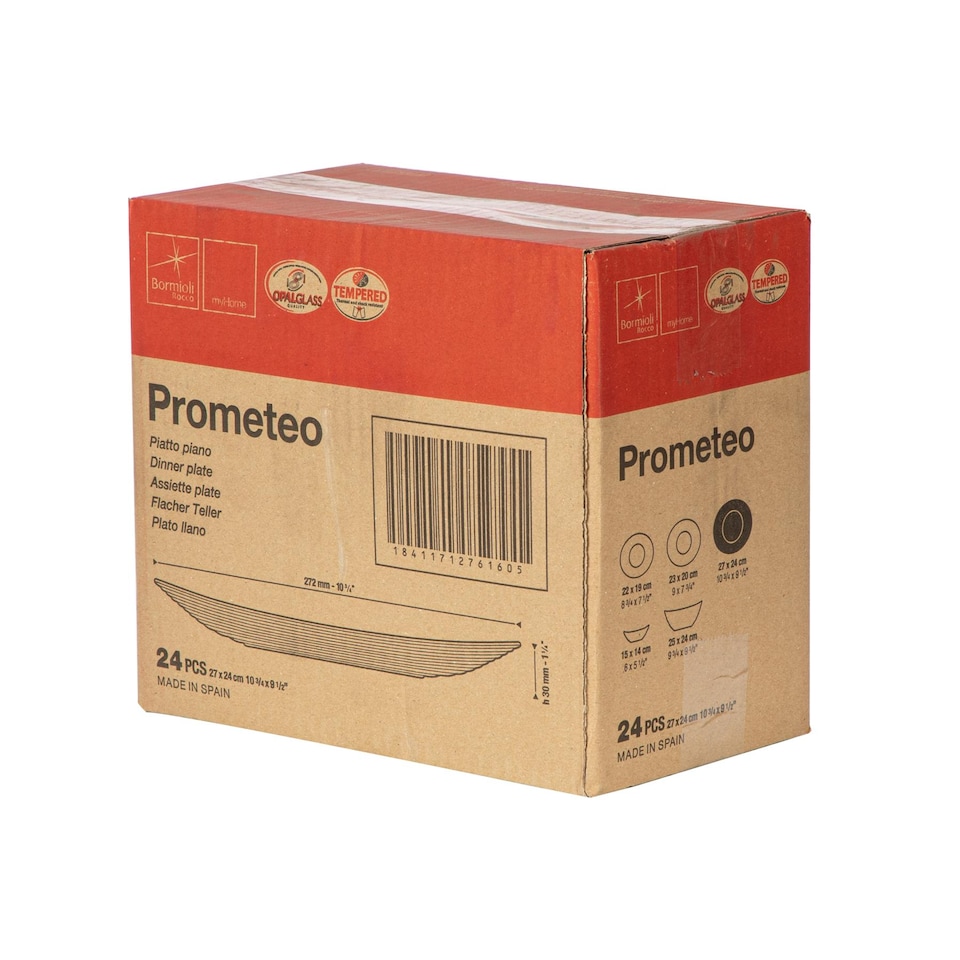 image 1 of Bormioli Rocco Prometeo Glass Dinner Plates - 27 x 24cm - White - Pack of 6