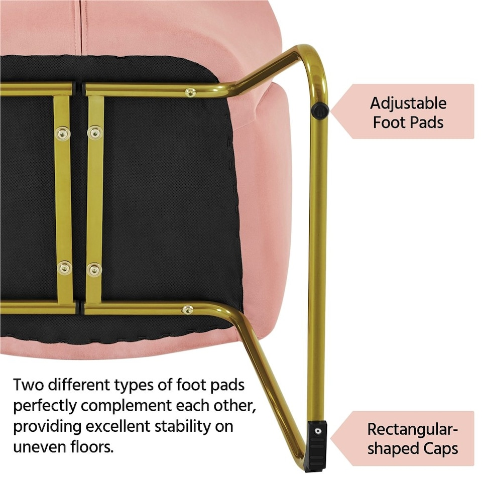 image 1 of Yaheetech Flower Shape Velvet Armchair with Golden Metal Legs