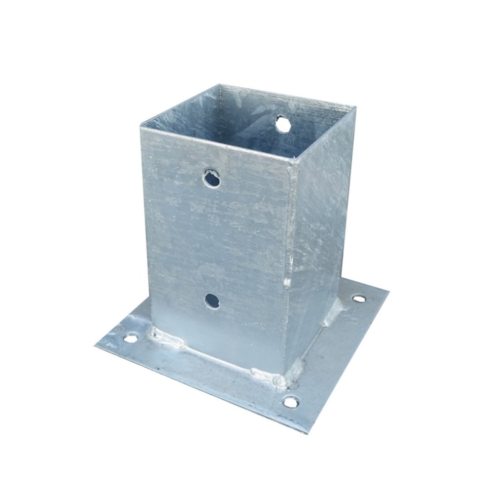 image 1 of Primrose Zinc Plated Bolt Down Fence Post Holder Kit Underground Stake Set 60cm