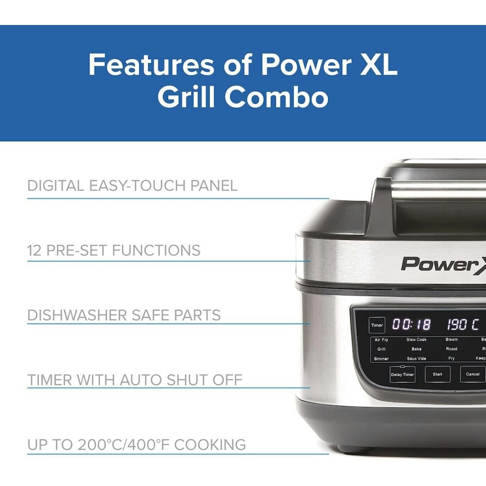 image 1 of Power XL Grill Air Fryer Combo Large 5.7L Capacity 12 in 1