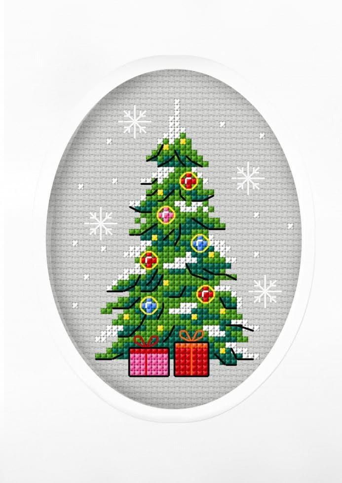 Orchidea Counted Cross Stitch Kit: Greetings Card: Christmas Tree