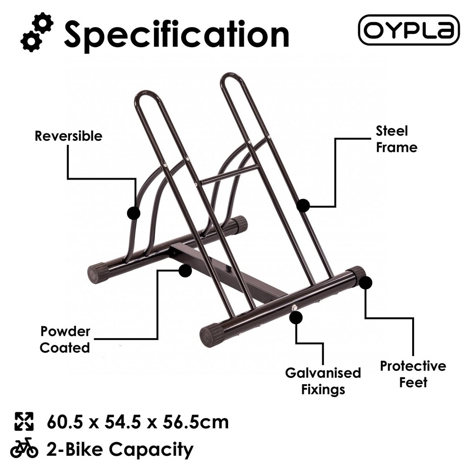 image 1 of Double Heavy Duty Bike Bicycle Floor Parking Stand Holder Storage Rack