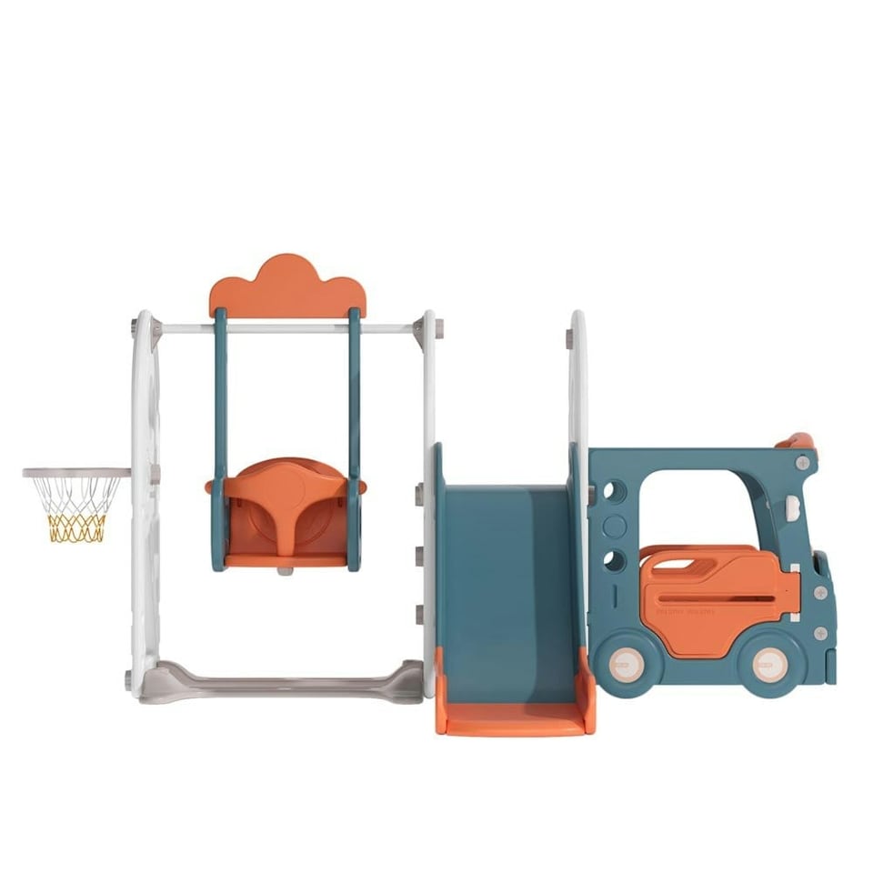 image 1 of Living and Home 3-in-1 Kids Toddler Swing, Slide, and Climber Playset - Orange