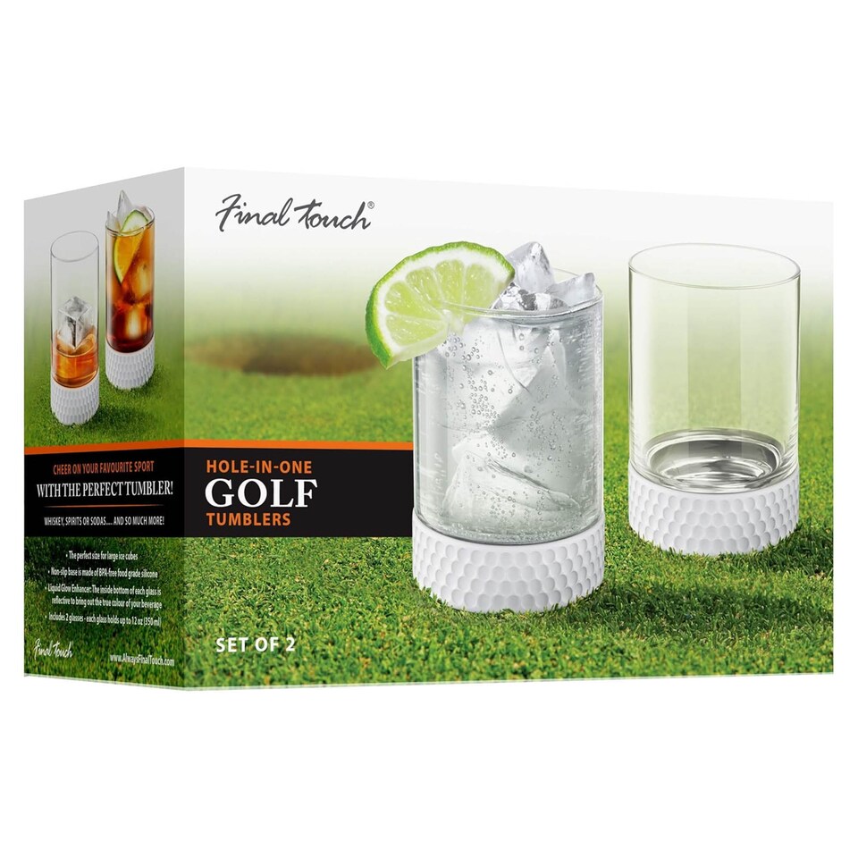 image 1 of Final Touch Set of 2 Hole-In-One Golf Whiskey/Cocktail Tumblers