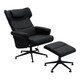 image 1 of Living and Home Faux Leather Swivel Armchair with Matching Footstool
