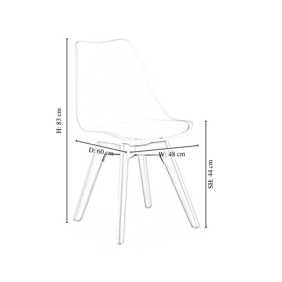 image 1 of 5PCs Dining Set - a White Dallas Dining Table & Set of 4 Lorenzo Tulip Chairs with Padded Seat | White