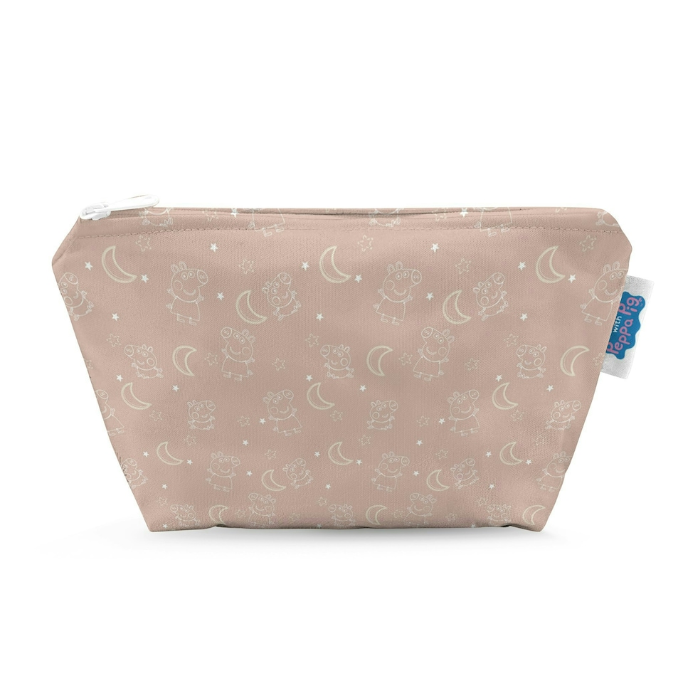 Peppa Pig Small Reusable Cloth Wipe Wet Bag - Moons & Stars Pink