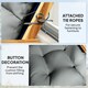 image 5 of Outsunny Adirondack Chair Cushion Rocking Chair Cushion w/ Ties Grey | Light Grey