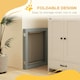 image 4 of PawHut Foldable Wooden Pet Gate w/ 3 Panels 2 Support Feet for Small Dogs
