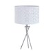 image 2 of First Choice Lighting Set of 2 Chrome Tripod Table Lamps with White Laser Cut Shades Chrome | White